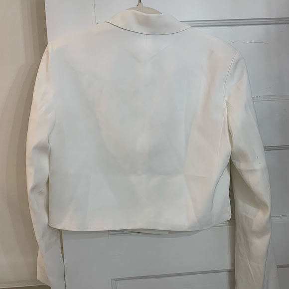 Beninos Women's Double Breasted Crop Blazer Jacket - S - Cream - Picture 6 of 7